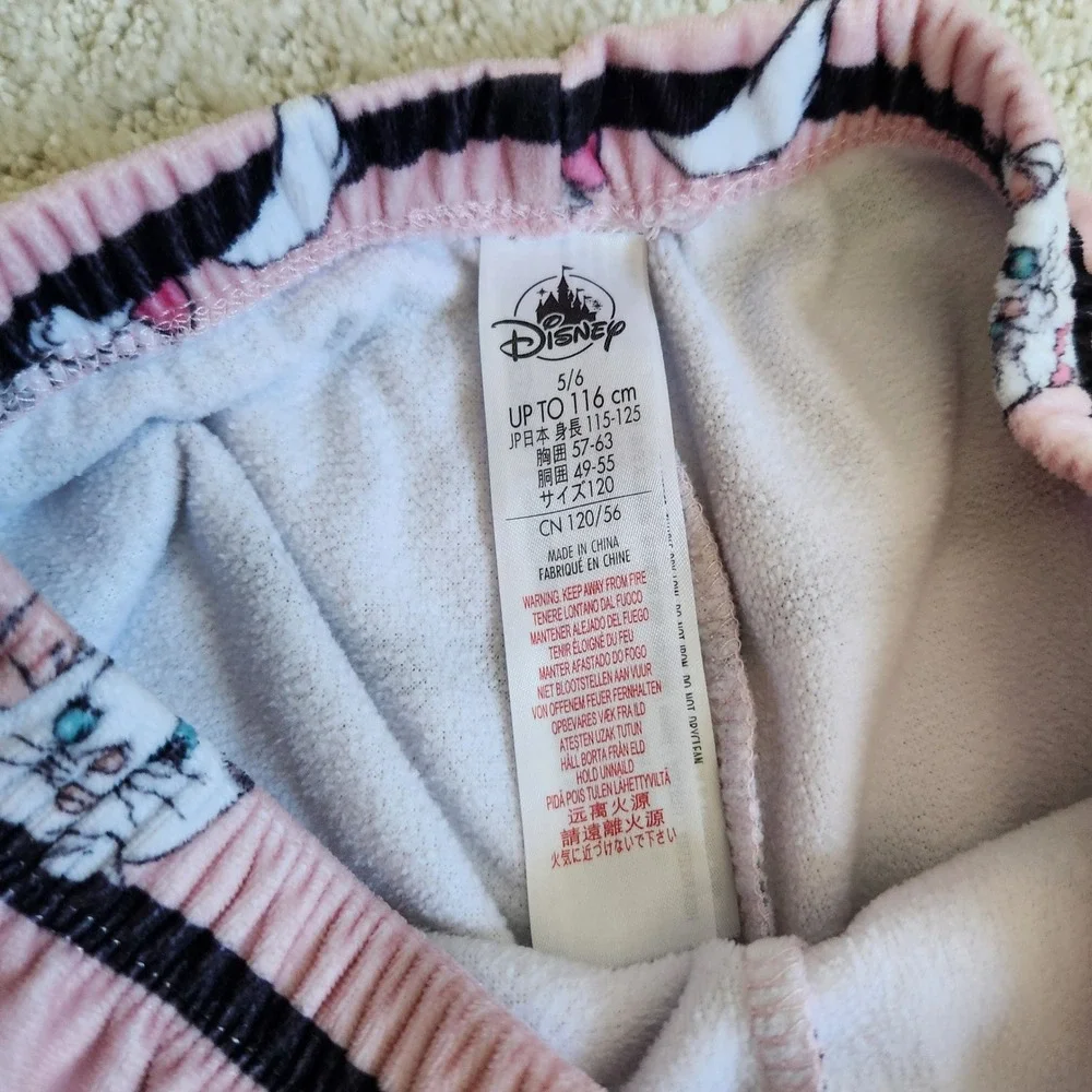 Disney Aristocats Cat Pajama Pants‎ Girls Size 5/6 Pink